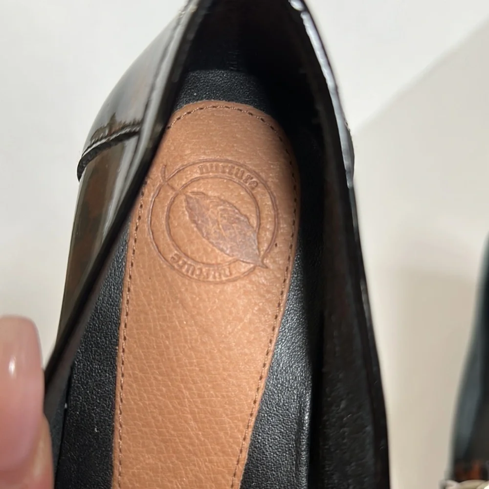 Nurture Leopard Print Patent Leather Chain Detail Slip On Loafers Size 8.5 NWOT